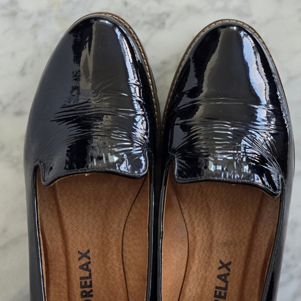 Black Patent Leather Slip-On Loafers